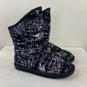 Australia Luxe Collective Black Sequin Mid-Calf Boots